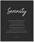 Serenity Word of Intention Framed print 40x50 cm / 16x20″ Black frame Carbon paper