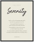 Serenity Word of Intention Framed print 40x50 cm / 16x20″ Black frame Linen paper