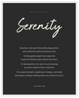 Serenity Word of Intention Framed print 40x50 cm / 16x20″ White frame Carbon paper