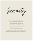 Serenity Word of Intention Framed print 40x50 cm / 16x20″ White frame Linen paper