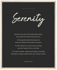 Serenity Word of Intention Framed print 40x50 cm / 16x20″ Wood frame Carbon paper