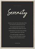 Serenity Word of Intention Framed print A2 (42 x 59.4 cm) Wood frame Carbon paper