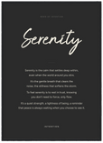 Serenity Word of Intention Framed print 50x70 cm / 20x28″ Black frame Carbon paper