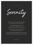 Serenity Word of Intention Framed print 50x70 cm / 20x28″ White frame Carbon paper
