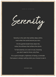 Serenity Word of Intention Framed print 50x70 cm / 20x28″ Wood frame Carbon paper