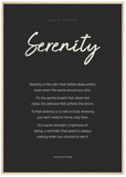 Serenity Word of Intention Framed print A1 (59.4 x 84.1 cm) Wood frame Carbon paper