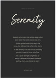 Serenity Word of Intention Framed print 70x100 cm / 28x40″ Black frame Carbon paper