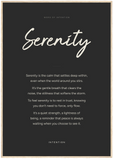 Serenity Word of Intention Framed print 70x100 cm / 28x40″ Wood frame Carbon paper