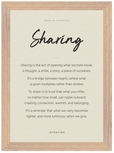 Sharing Word of Intention Framed print 21x29.7 cm / 8x12" Wood frame Linen paper