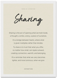 Sharing Word of Intention Framed print 21x29.7 cm / 8x12" White frame Linen paper
