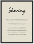 Sharing Word of Intention Framed print 30x40 cm / 12x16″ Black frame Linen paper