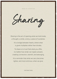 Sharing Word of Intention Framed print A1 (59.4 x 84.1 cm) Dark wood frame Linen paper