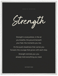 Strength Word of Intention Framed print 60x80 cm / 24x32″ White frame Carbon paper