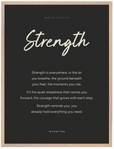 Strength Word of Intention Framed print 60x80 cm / 24x32″ Wood frame Carbon paper