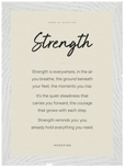 Strength Word of Intention Framed print 21x29.7 cm / 8x12" White frame Linen paper