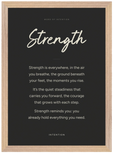 Strength Word of Intention Framed print A3 (29.7 x 42 cm) Wood frame Carbon paper