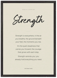 Strength Word of Intention Framed print A2 (42 x 59.4 cm) Black frame Linen paper