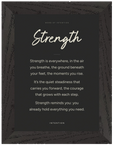 Strength Word of Intention Framed print A1 (59.4 x 84.1 cm) Black frame Carbon paper