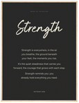 Strength Word of Intention Framed print 60x80 cm / 24x32″ Wood frame Carbon paper