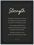 Strength Word of Intention Framed print 13x18 cm / 5x7″ Black frame Carbon paper
