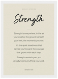 Strength Word of Intention Framed print 21x29.7 cm / 8x12" White frame Linen paper