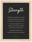 Strength Word of Intention Framed print 21x29.7 cm / 8x12" Wood frame Carbon paper