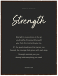 Strength Word of Intention Framed print 30x40 cm / 12x16″ Dark wood frame Carbon paper