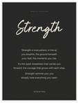 Strength Word of Intention Framed print 30x40 cm / 12x16″ White frame Carbon paper