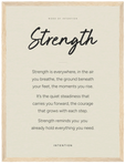Strength Word of Intention Framed print 30x40 cm / 12x16″ Wood frame Linen paper
