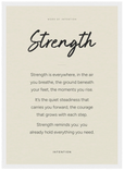 Strength Word of Intention Framed print A3 (29.7 x 42 cm) White frame Linen paper