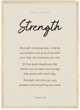 Strength Word of Intention Framed print A3 (29.7 x 42 cm) Wood frame Linen paper