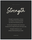 Strength Word of Intention Framed print 40x50 cm / 16x20″ Black frame Carbon paper