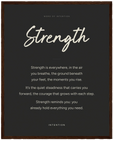 Strength Word of Intention Framed print 40x50 cm / 16x20″ Dark wood frame Carbon paper