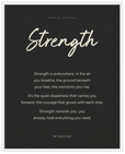 Strength Word of Intention Framed print 40x50 cm / 16x20″ White frame Carbon paper