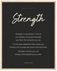 Strength Word of Intention Framed print 40x50 cm / 16x20″ Wood frame Carbon paper