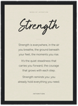 Strength Word of Intention Framed print A2 (42 x 59.4 cm) Black frame Linen paper