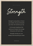 Strength Word of Intention Framed print A2 (42 x 59.4 cm) Wood frame Carbon paper