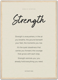 Strength Word of Intention Framed print A2 (42 x 59.4 cm) Wood frame Linen paper