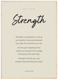 Strength Word of Intention Framed print 50x70 cm / 20x28″ Wood frame Linen paper