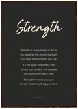 Strength Word of Intention Framed print A1 (59.4 x 84.1 cm) Dark wood frame Carbon paper