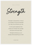 Strength Word of Intention Framed print A1 (59.4 x 84.1 cm) White frame Linen paper