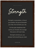 Strength Word of Intention Framed print 70x100 cm / 28x40″ Dark wood frame Carbon paper