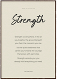 Strength Word of Intention Framed print 70x100 cm / 28x40″ Dark wood frame Linen paper