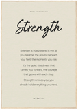 Strength Word of Intention Framed print 70x100 cm / 28x40″ Wood frame Linen paper