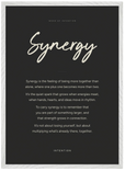 Synergy Word of Intention Framed print 50x70 cm / 20x28″ White frame Carbon paper