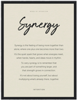 Synergy Word of Intention Framed print 30x40 cm / 12x16″ Black frame Linen paper