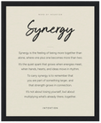 Synergy Word of Intention Framed print 40x50 cm / 16x20″ Black frame Linen paper