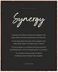 Synergy Word of Intention Framed print 40x50 cm / 16x20″ Dark wood frame Carbon paper
