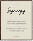Synergy Word of Intention Framed print 40x50 cm / 16x20″ Dark wood frame Linen paper