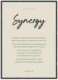 Synergy Word of Intention Framed print 50x70 cm / 20x28″ Black frame Linen paper